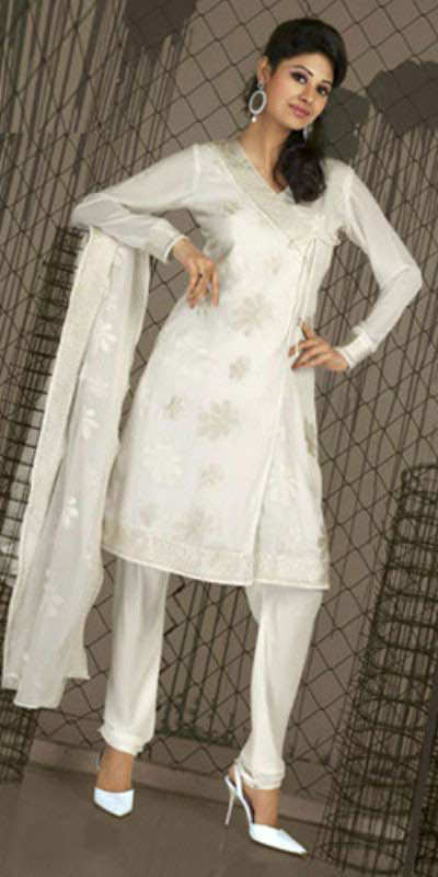 white salwar set
